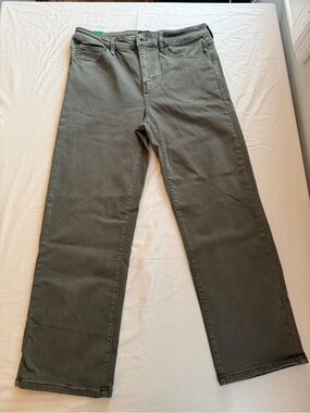 Well Worn Olive Green Straight Leg Jeans